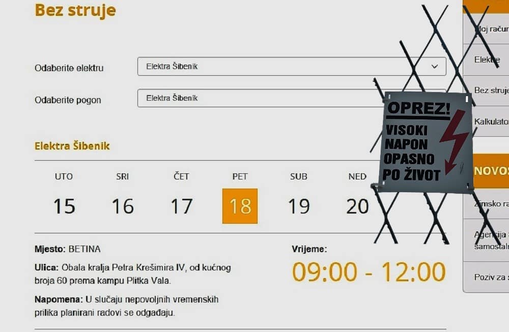 Featured image for “Dio Betine u petak bez struje”